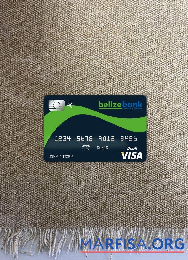 Printable Belize Belizebank visa card photolook front real example